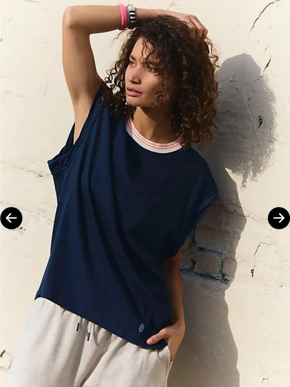 FP Movement Don’t Sweat It Oversized Tee Shirt Women’s Small Sleeveless Navy